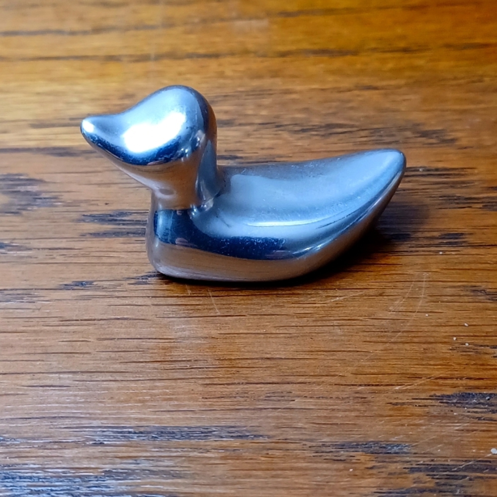 Vintage Hoselton Silver Duck Figurine